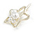 Gold Tone White Glass Pearl Bead Clear Crystal Open Star Hair Slide/ Grip - 45mm Across - view 6