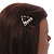 Gold Tone White Glass Pearl Bead Clear Crystal Open Triangular Hair Slide/ Grip - 45mm Across - view 3