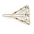 Gold Tone White Glass Pearl Bead Clear Crystal Open Triangular Hair Slide/ Grip - 45mm Across - view 4