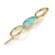 Gold Tone Triple Circle Pastel Blue Enamel Hair Slide/ Grip - 70mm Across - view 5