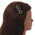 Gold Tone Triple Circle Dark Grey Enamel Hair Slide/ Grip - 70mm Across - view 2