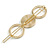 Gold Tone Triple Circle Dark Grey Enamel Hair Slide/ Grip - 70mm Across - view 6