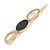 Gold Tone Triple Circle Dark Grey Enamel Hair Slide/ Grip - 70mm Across - view 7