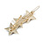 Gold Tone Triple Star Pink Hair Slide/ Grip - 65mm Across - view 6