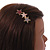 Gold Tone Triple Star Pink/ Grey Hair Slide/ Grip - 65mm Across - view 3