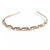 Bridal/ Wedding/ Prom Rose Gold Tone Clear Crystal, White Pearl Flowers Tiara Headband - view 4