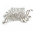 Bridal/ Wedding/ Prom/ Party Silver Tone Clear Crystal Floral Hair Comb - 90mm W - view 4