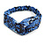 Blue/ Black Snake Print Twisted Fabric Elastic Headband/ Headwrap - view 7