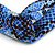 Blue/ Black Snake Print Twisted Fabric Elastic Headband/ Headwrap - view 4