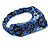 Blue/ Black Snake Print Twisted Fabric Elastic Headband/ Headwrap - view 6