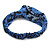 Blue/ Black Snake Print Twisted Fabric Elastic Headband/ Headwrap - view 5