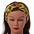 Yellow/ Black Snake Print Twisted Fabric Elastic Headband/ Headwrap - view 2