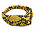Yellow/ Black Snake Print Twisted Fabric Elastic Headband/ Headwrap - view 4