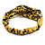 Yellow/ Black Snake Print Twisted Fabric Elastic Headband/ Headwrap - view 6