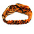 Orange/ Black Snake Print Twisted Fabric Elastic Headband/ Headwrap - view 7