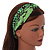 Green/ Black Snake Print Twisted Fabric Elastic Headband/ Headwrap - view 3