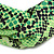 Green/ Black Snake Print Twisted Fabric Elastic Headband/ Headwrap - view 4