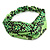 Green/ Black Snake Print Twisted Fabric Elastic Headband/ Headwrap - view 5