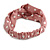 Dusty Pink and White Polka-Dotted Twisted Fabric Elastic Headband/ Headwrap - view 6