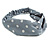 Grey and White Polka-Dotted Twisted Fabric Elastic Headband/ Headwrap - view 5