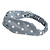 Grey and White Polka-Dotted Twisted Fabric Elastic Headband/ Headwrap - view 7