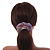 Pack Of 2 Light Chameleon Blue/ Pink Snake Effect Silk Hair Scrunchies - Medium Thickness Hair - view 3