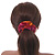 Pack Of 2 Light Chameleon Orange/ Red/ Pink/ Light Blue Snake Effect Silk Hair Scrunchies - Medium Thickness Hair - view 3