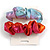 Pack Of 2 Light Chameleon Orange/ Red/ Pink/ Light Blue Snake Effect Silk Hair Scrunchies - Medium Thickness Hair - view 4