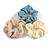 Pack Of 3 Pastel Blue/ Cream/ Beige Satin Hair Scrunchies - Medium Thickness Hair - view 8
