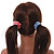 Pack Of 4 Pastel Pink/ Blue/ Purple/ Coral Velvet Hair Scrunchies - Medium Thickness Hair - view 4