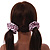 Pack Of 2 Pastel Pink/ Black Polka Dot Silk Hair Scrunchies - Medium Thickness Hair - view 3