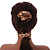 Pack Of 2 Light Caramel/ Brown Polka Dot Silk Hair Scrunchies - Medium Thickness Hair - view 3