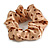 Pack Of 2 Light Caramel/ Brown Polka Dot Silk Hair Scrunchies - Medium Thickness Hair - view 5