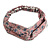 Pink/ White Floral Twisted Fabric Elastic Headband/ Headwrap - view 1