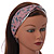 Pink/ White Floral Twisted Fabric Elastic Headband/ Headwrap - view 3