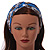 Blue/ White Floral Twisted Fabric Elastic Headband/ Headwrap - view 2