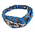 Blue/ White Floral Twisted Fabric Elastic Headband/ Headwrap - view 5