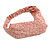 Pink/ White Floral Twisted Fabric Elastic Headband/ Headwrap - view 5