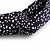 Dark Blue/ White Floral Twisted Fabric Elastic Headband/ Headwrap - view 5