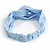Light Blue/ White Floral Twisted Fabric Elastic Headband/ Headwrap - view 5