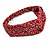 Burgundy Red/ White Floral Twisted Fabric Elastic Headband/ Headwrap - view 5