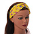 Yellow Floral Leaf Twisted Fabric Elastic Headband/ Headwrap - view 2