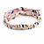 Light Pink Floral Leaf Twisted Fabric Elastic Headband/ Headwrap - view 5