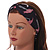 Dark Blue/ Pink Flamingo Twisted Fabric Elastic Headband/ Headwrap - view 2