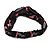 Dark Blue/ Pink Flamingo Twisted Fabric Elastic Headband/ Headwrap - view 6