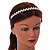 Bridal/ Wedding/ Prom Rose Gold Tone Clear Crystal, Faux White Glass Pearl Tiara Headband - view 2