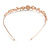 Bridal/ Wedding/ Prom Rose Gold Tone Clear Crystal, Faux White Glass Pearl Tiara Headband - view 3