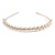 Bridal/ Wedding/ Prom Rose Gold Tone Clear Crystal, Faux White Glass Pearl Tiara Headband - view 4