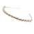 Bridal/ Wedding/ Prom Rose Gold Tone Clear Crystal, Faux White Glass Pearl Tiara Headband - view 8
