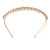 Bridal/ Wedding/ Prom Rose Gold Tone Clear Crystal, Faux White Glass Pearl Tiara Headband - view 9
